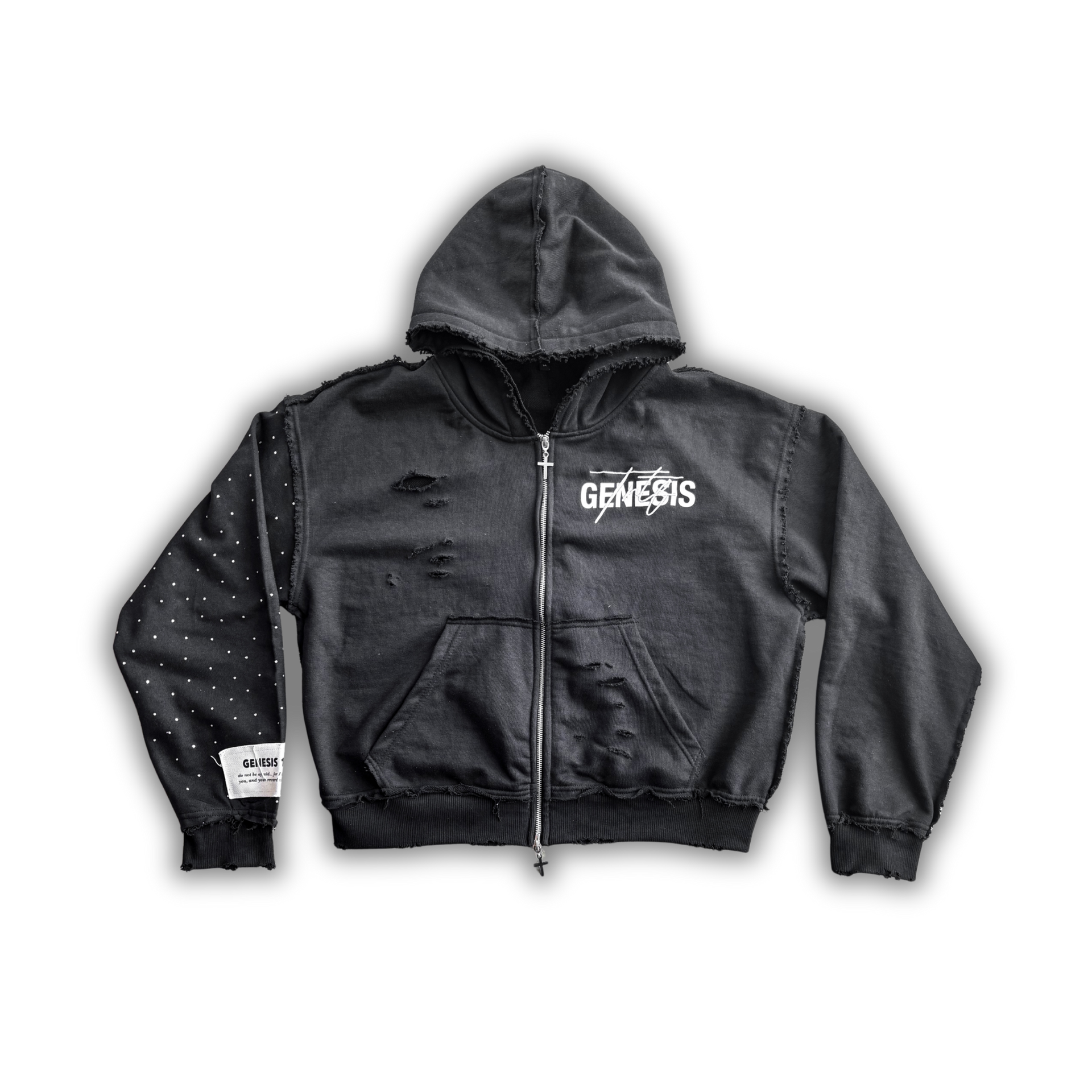 Obsidian Gemstone Zip Up